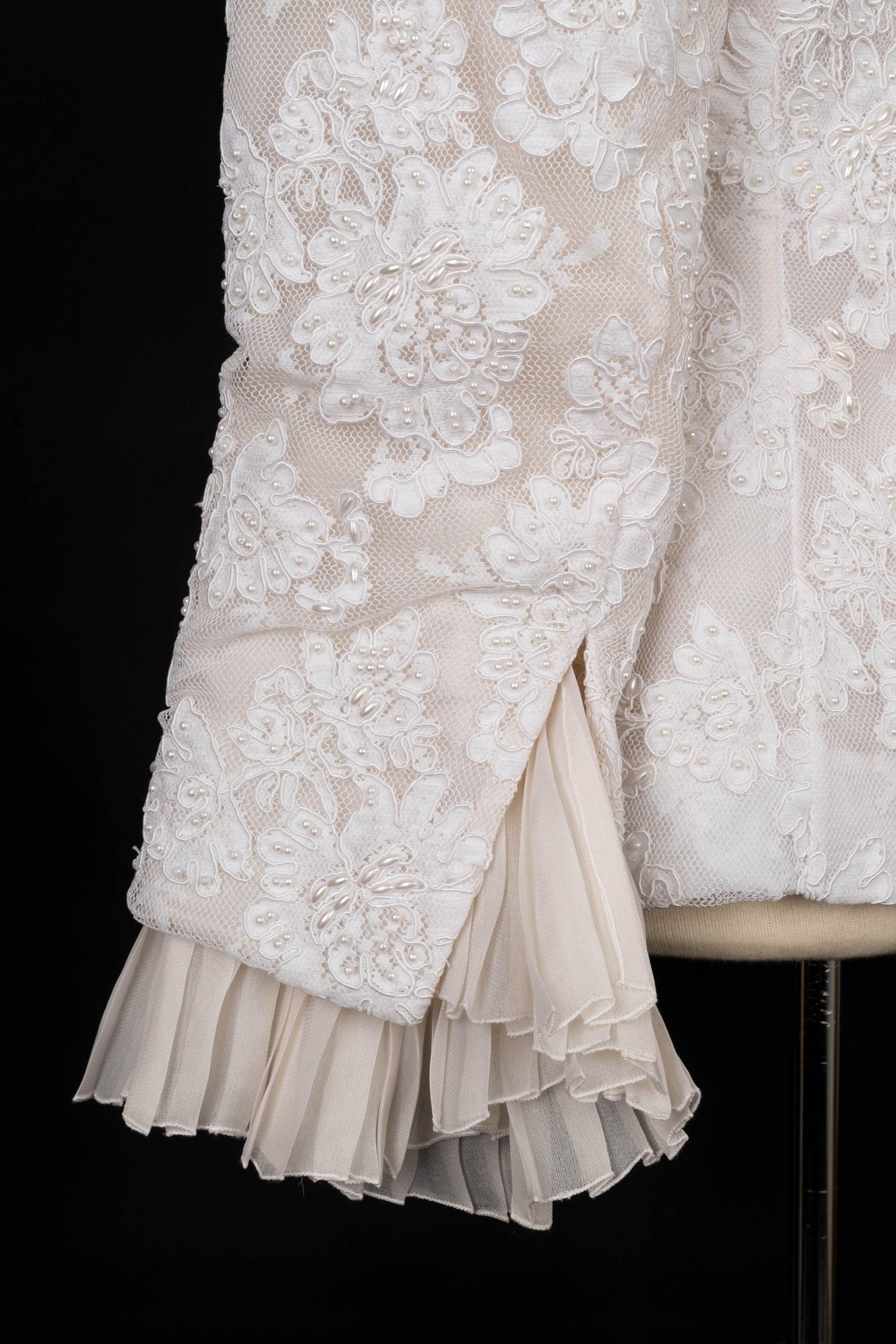 Christian Dior White Lace Jacket 1
