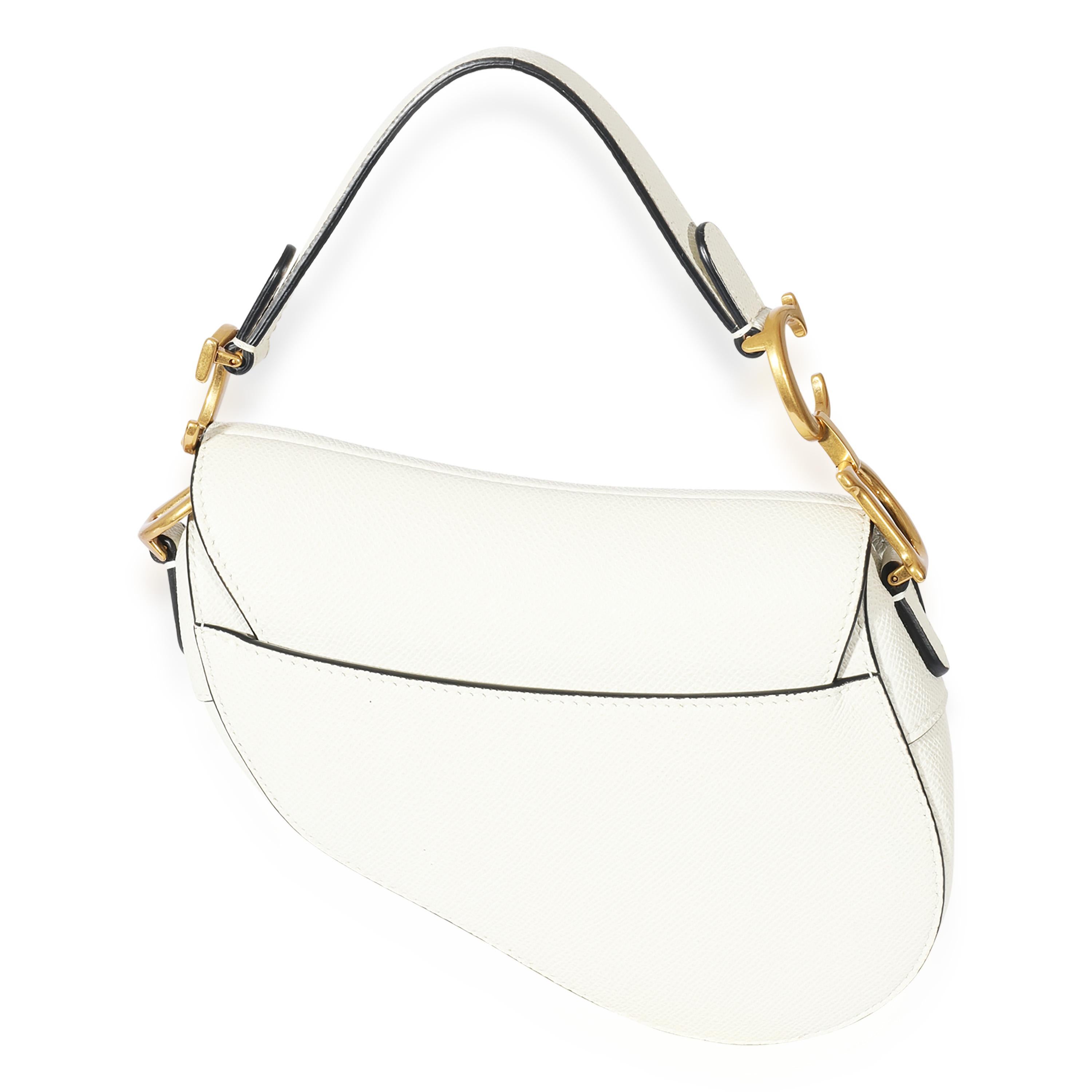 white dior saddle bag