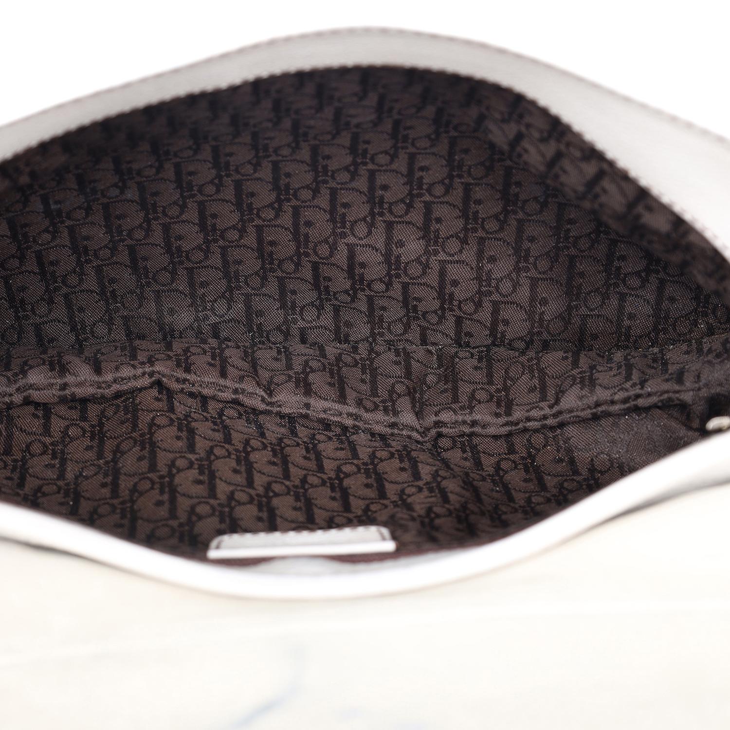 Christian Dior White Leather Saddle Messenger Crossbody Bag For Sale 9