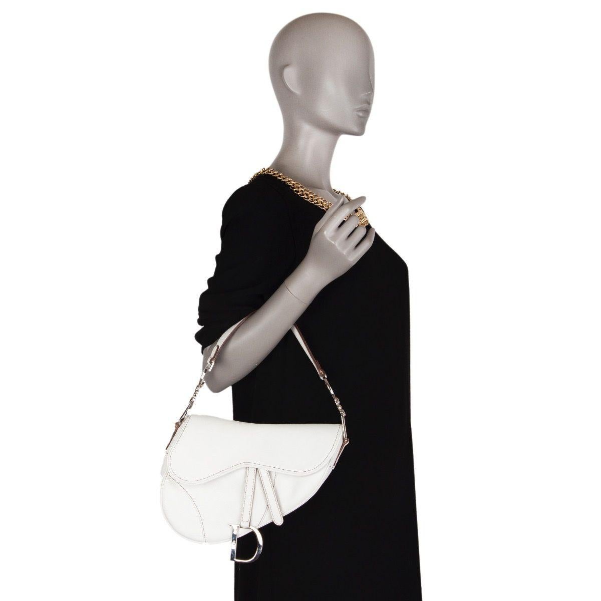 CHRISTIAN DIOR white leather SADDLE Shoulder Bag at 1stDibs | dior ...