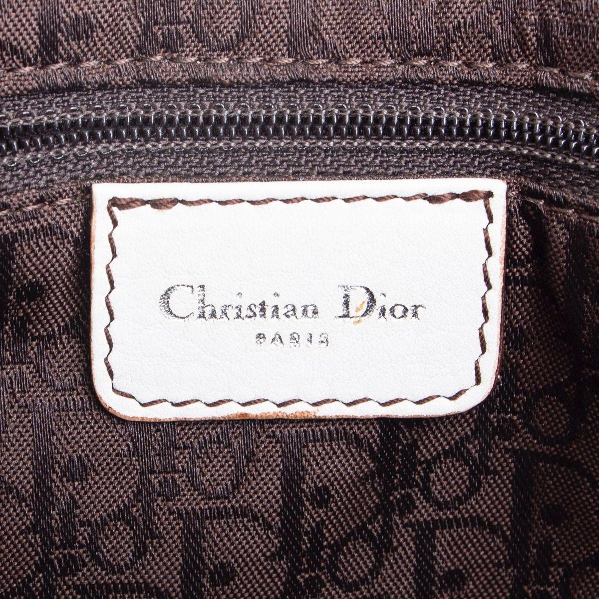 Women's CHRISTIAN DIOR white leather SADDLE Shoulder Bag