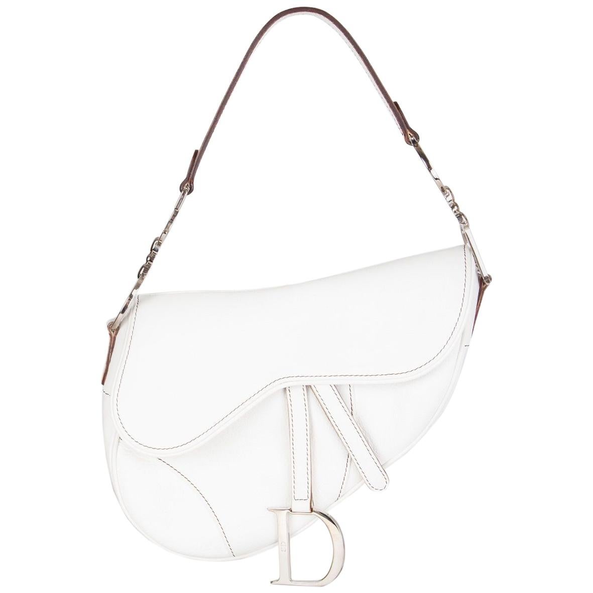 Dior White Leather Pochette Shoulder Bag at 1stDibs