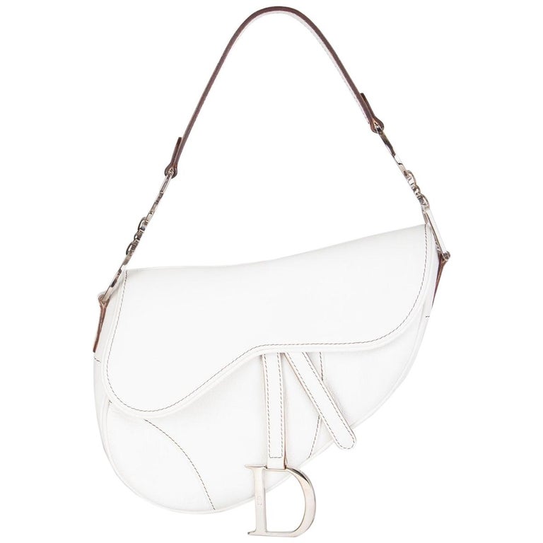 Christian Dior White Leather Mini Saddle Bag – LuxuryPromise