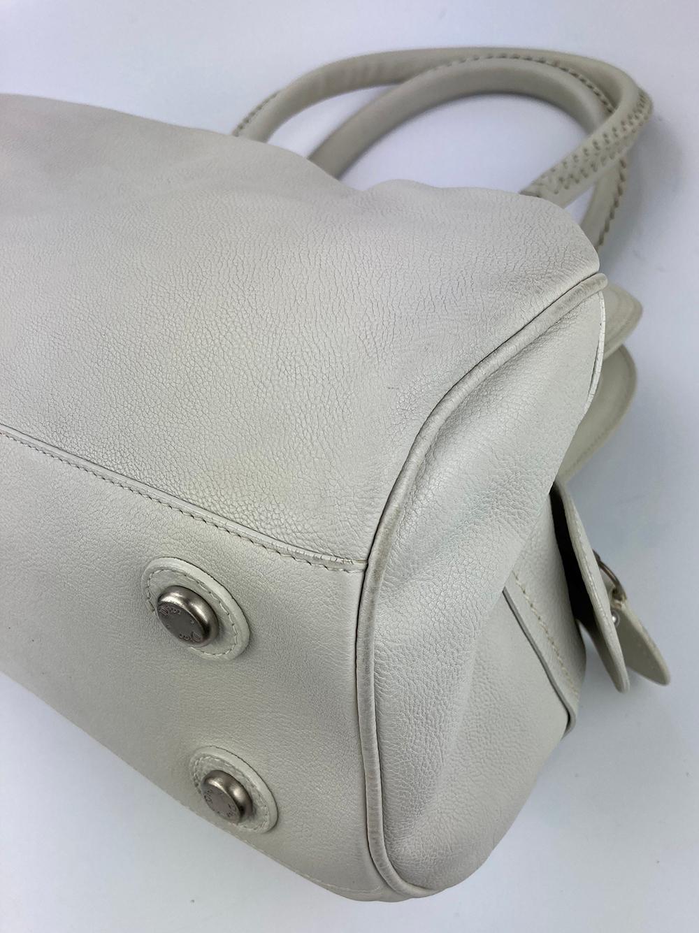 Christian Dior White Leather Shoulder Shopper Bag  For Sale 3