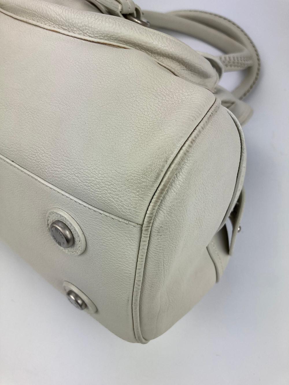 Christian Dior White Leather Shoulder Shopper Bag  For Sale 1