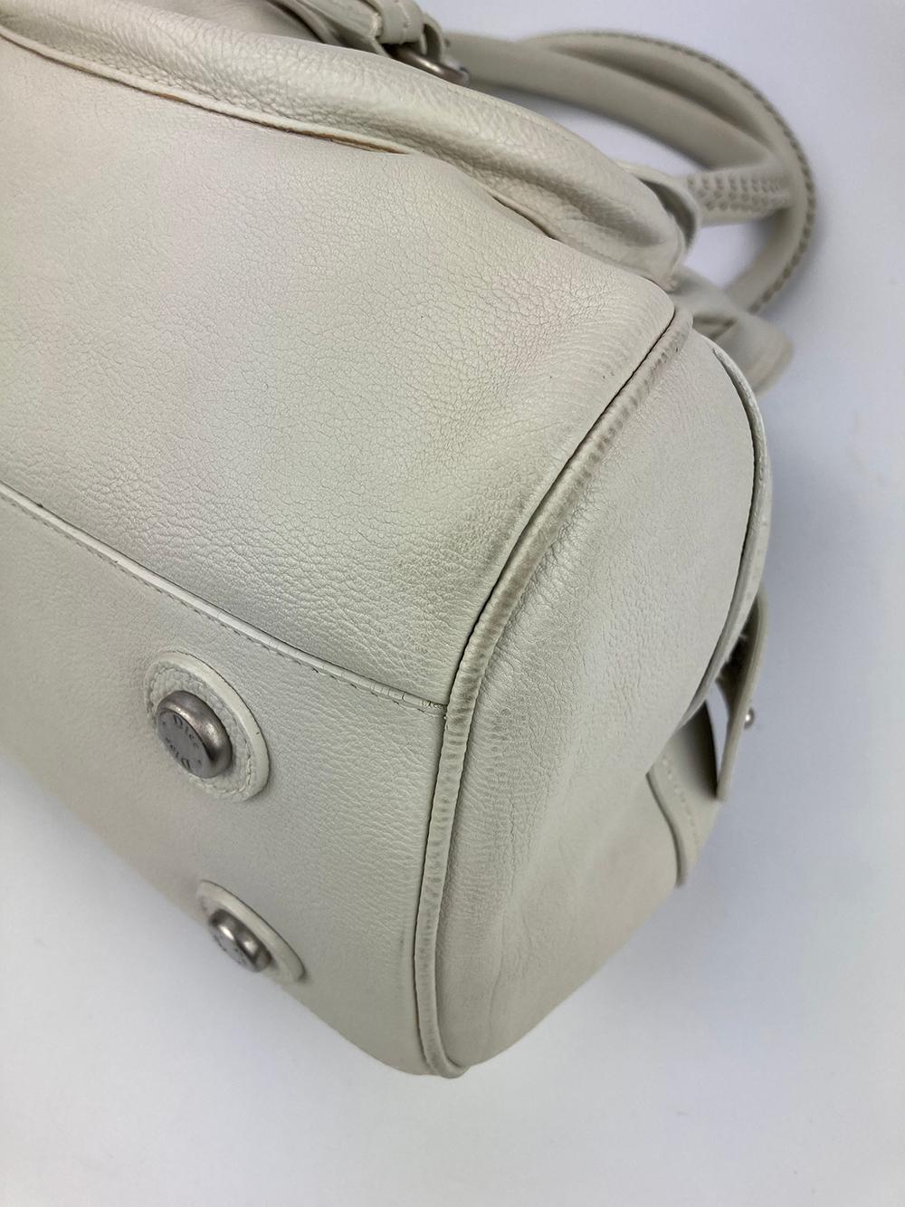 Christian Dior White Leather Shoulder Shopper Bag For Sale 1
