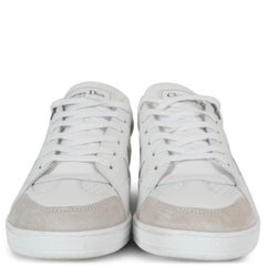 CHRISTIAN DIOR white leather & suede STAR LOW TOP Sneakers Shoes 37.5