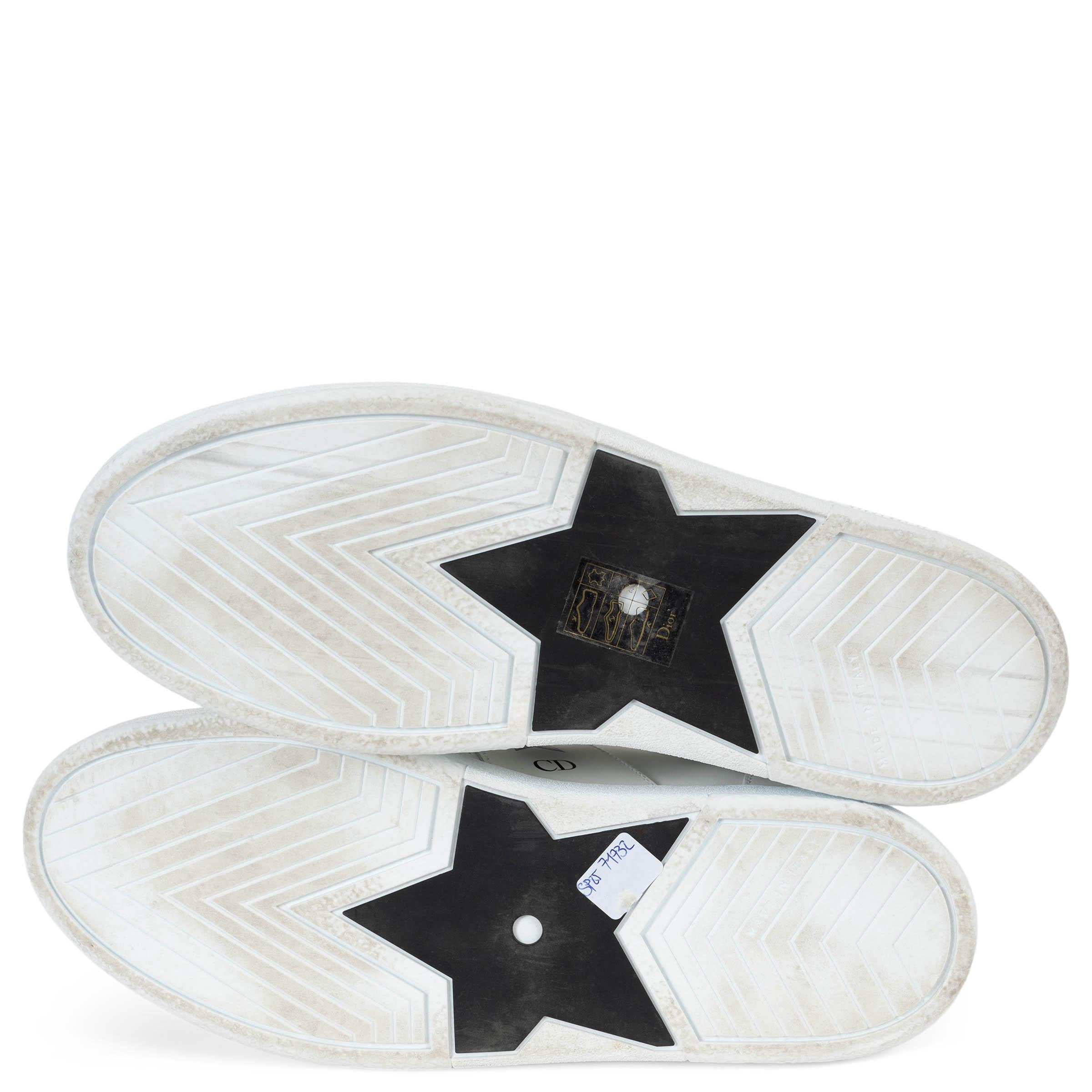 CHRISTIAN DIOR white leather & suede STAR LOW TOP Sneakers Shoes 37.5 For Sale 4