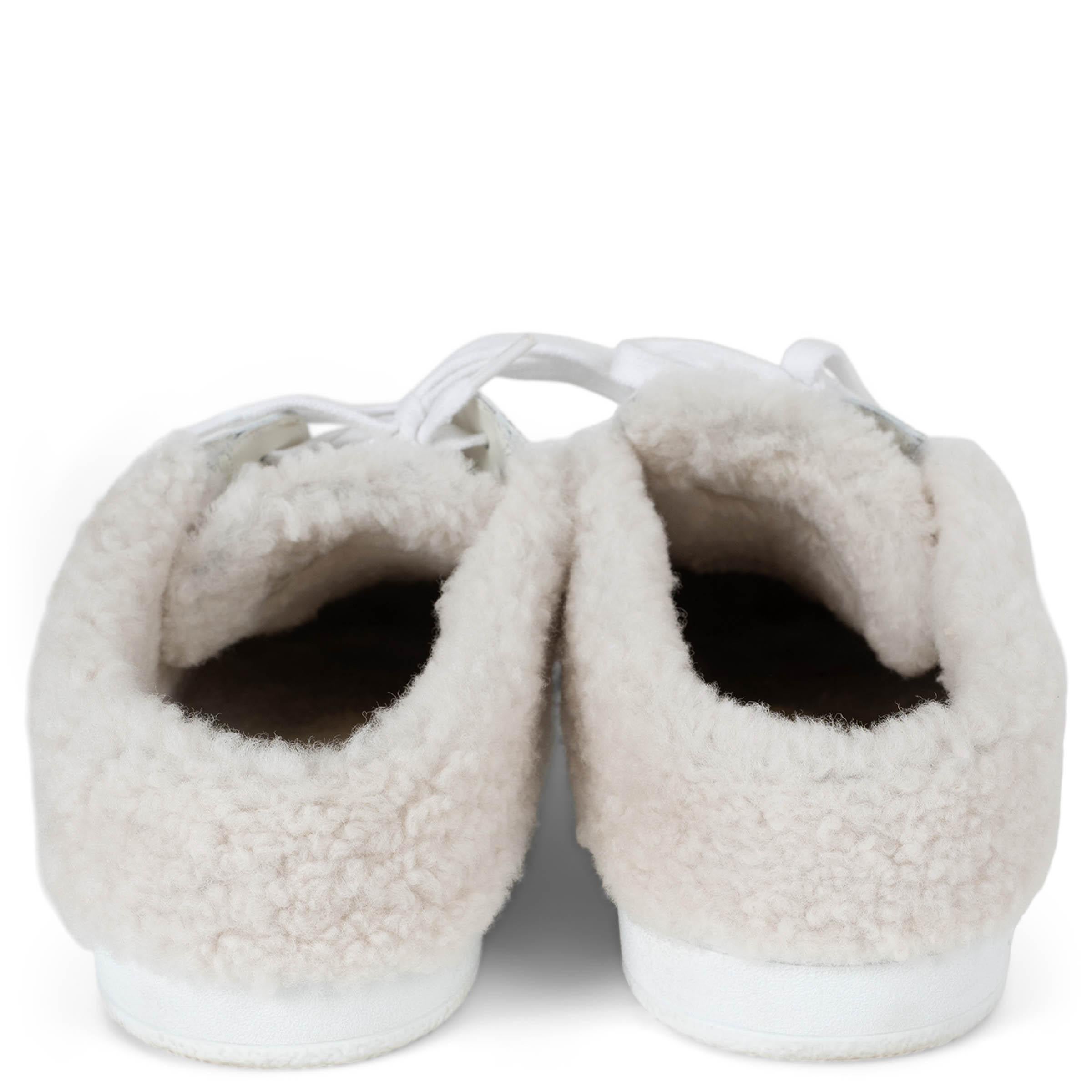 CHRISTIAN DIOR weißes Leder & Wildleder STAR SHEARLING Sneakers Schuhe 38 Damen im Angebot