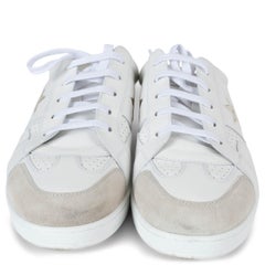 CHRISTIAN DIOR white leather & suede STAR Sneakers Shoes 38