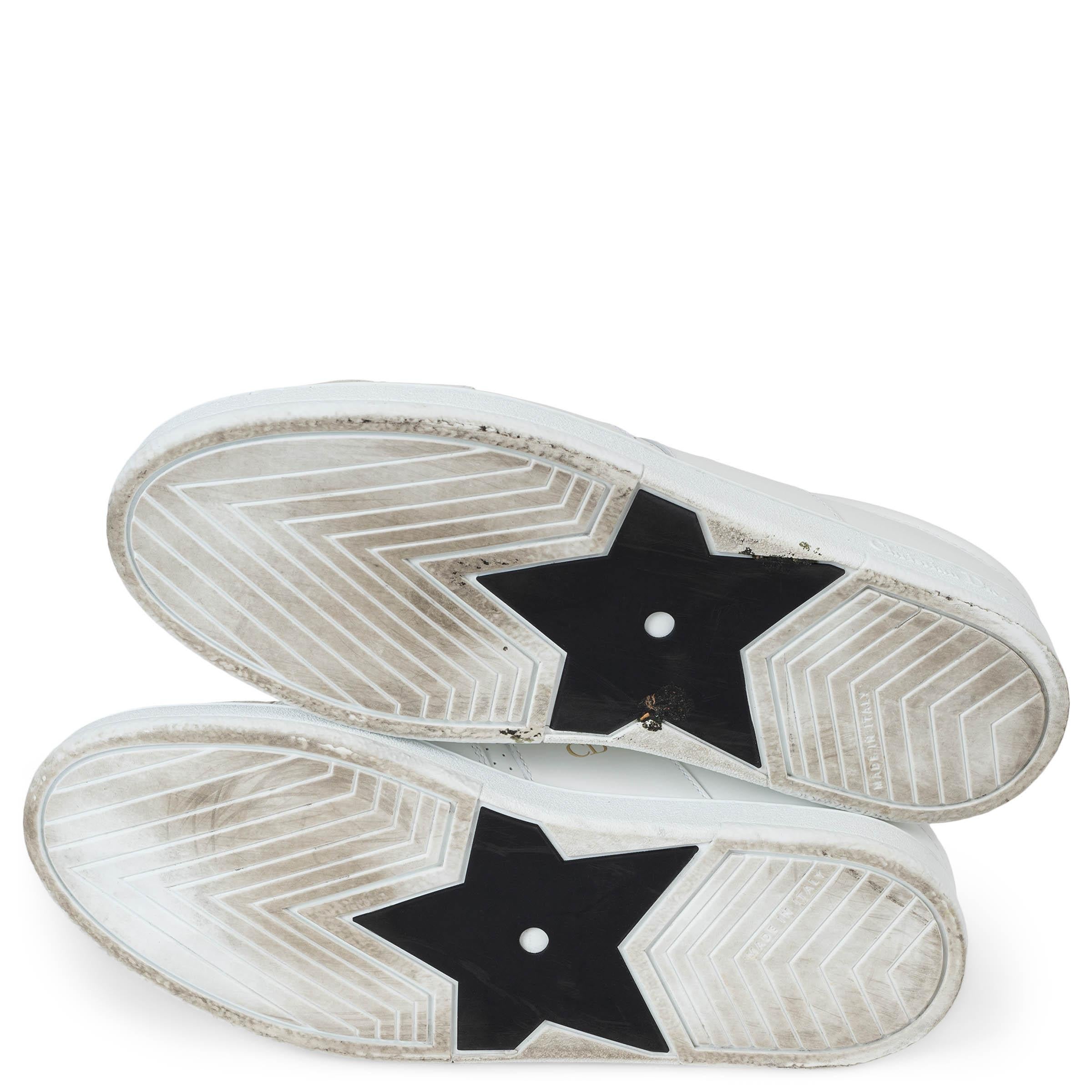 CHRISTIAN DIOR Weißes Leder & Wildleder STAR Sneakers Schuhe 38 im Angebot 4