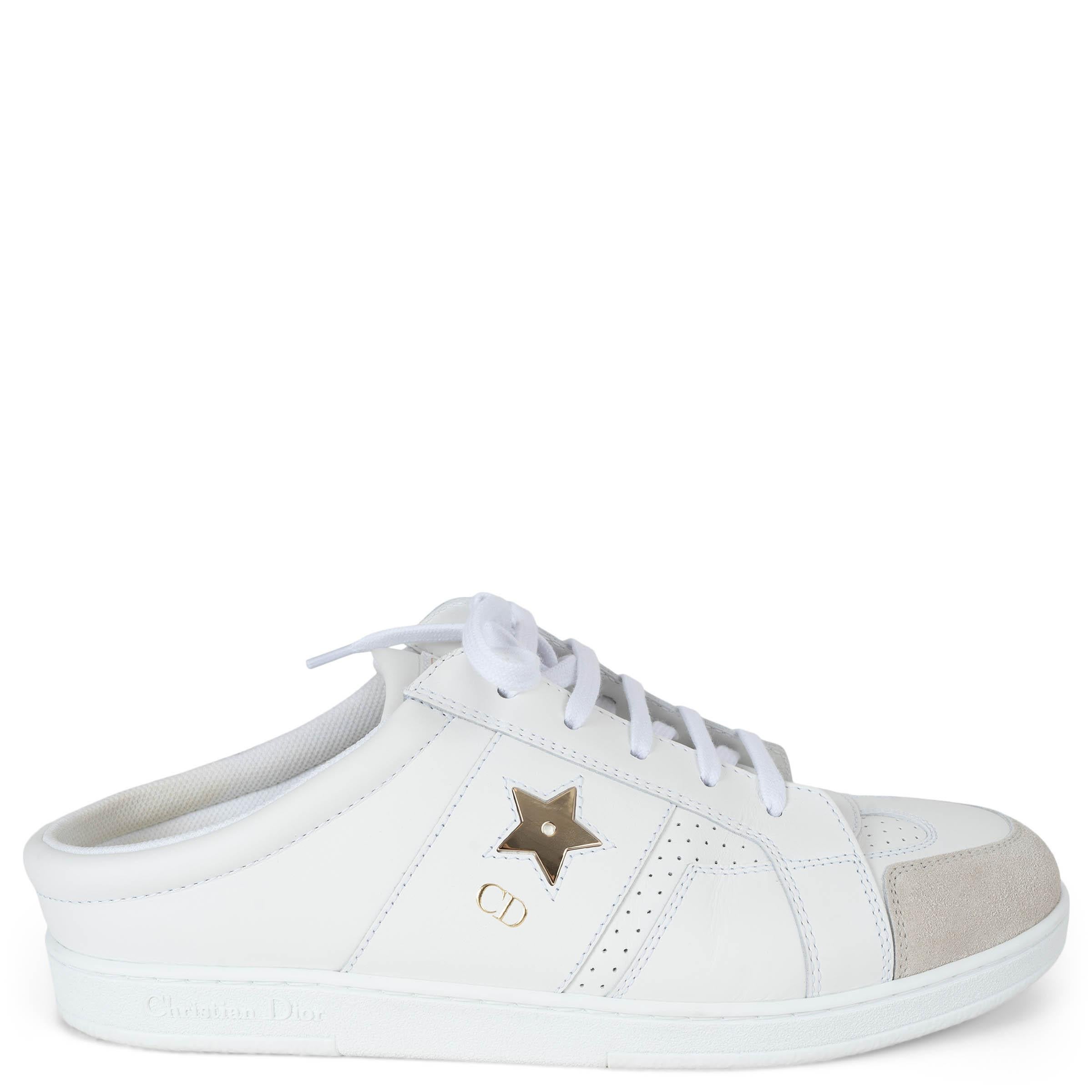 CHRISTIAN DIOR Weißes Leder & Wildleder STAR Sneakers Schuhe 38 im Angebot