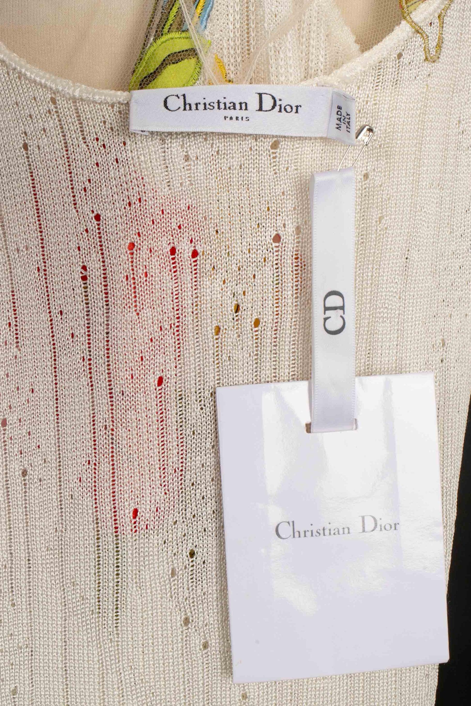 Christian Dior White Mesh Dress, 2000s 6