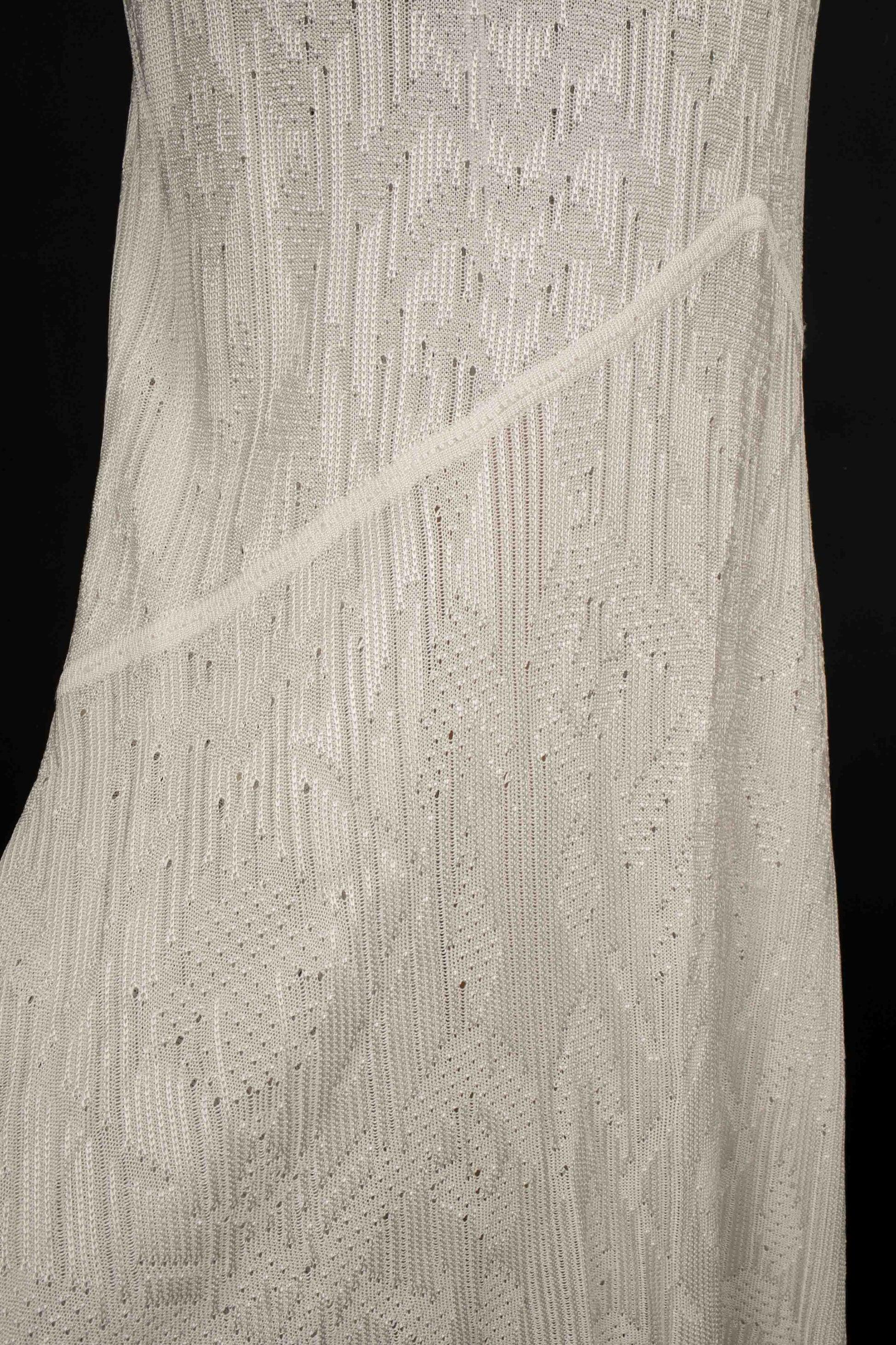 Christian Dior White Mesh Dress, 2000s 5