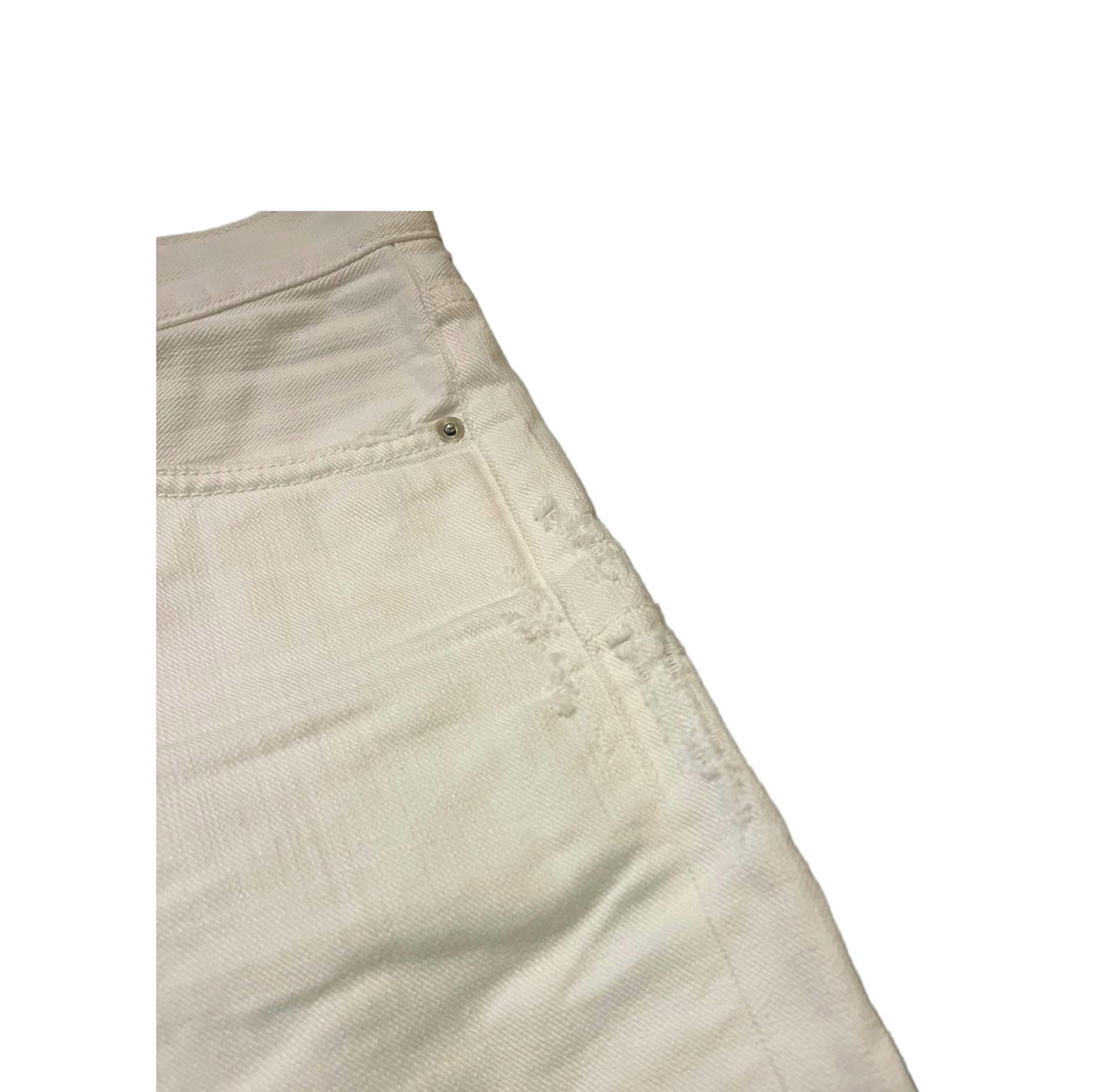 Christian Dior White Pant Jeans, Size 36 In Excellent Condition For Sale In Beverly Hills, CA