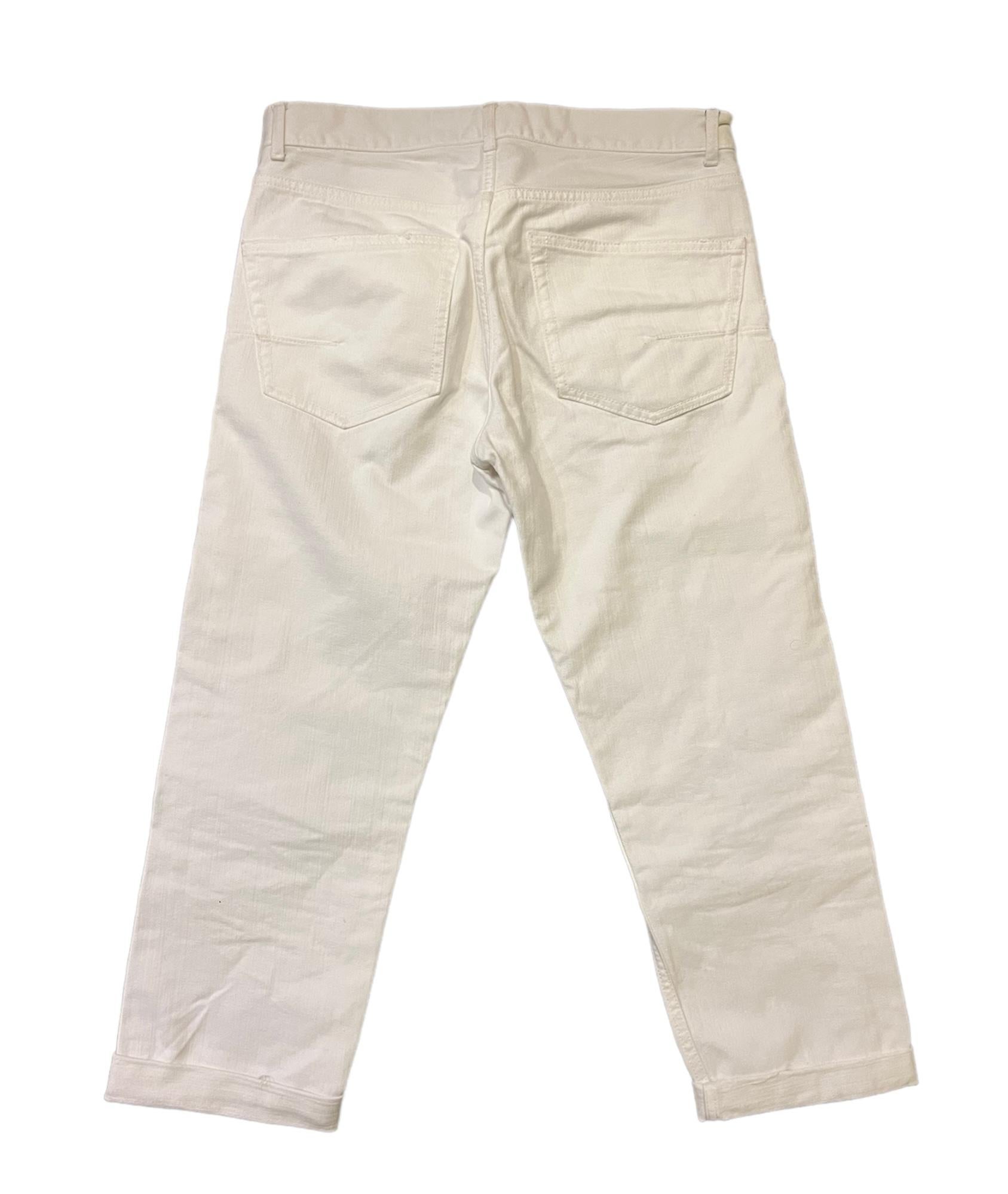 Christian Dior White Pant Jeans, Size 36 For Sale 1