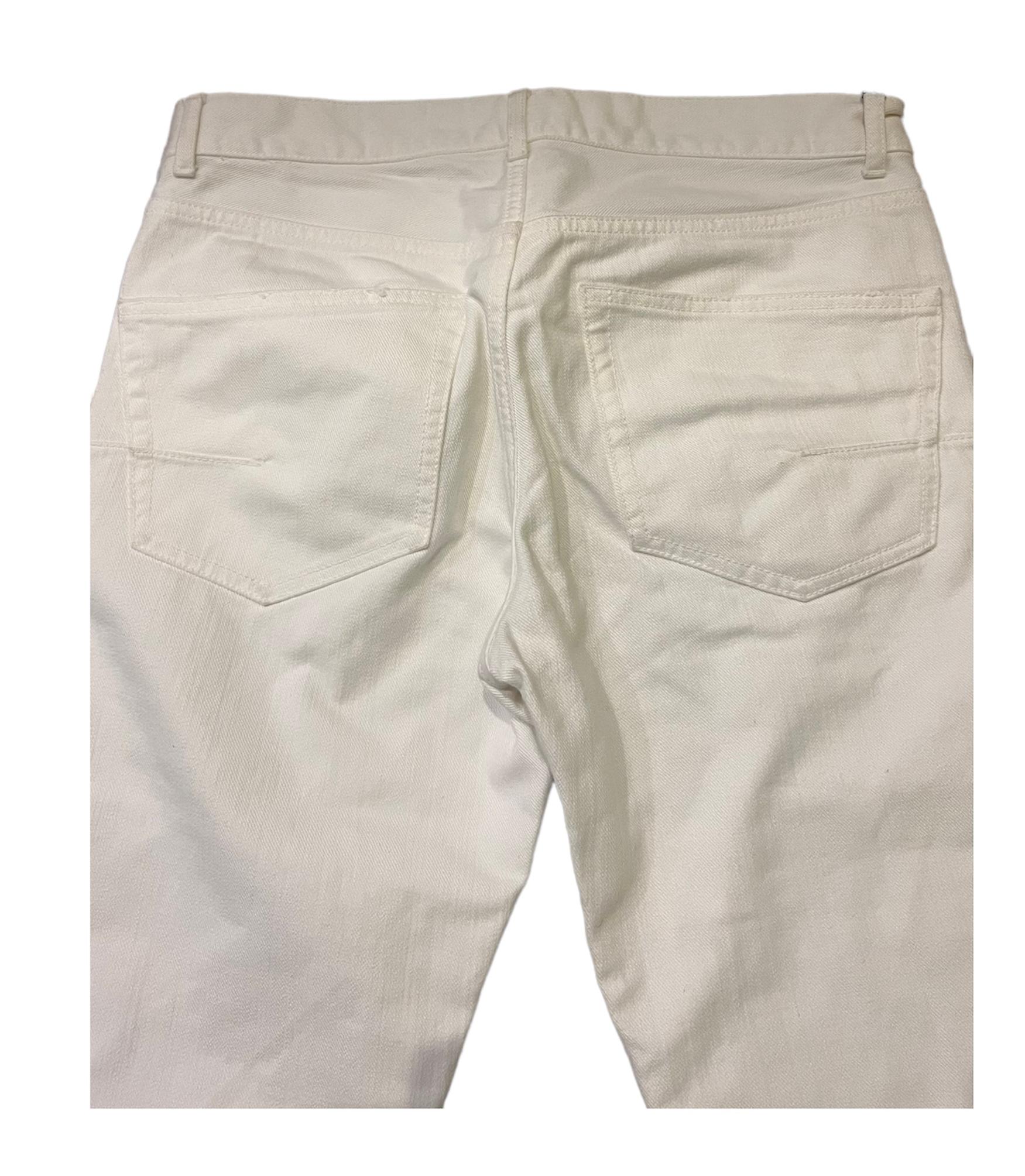 Christian Dior White Pant Jeans, Size 36 For Sale 2