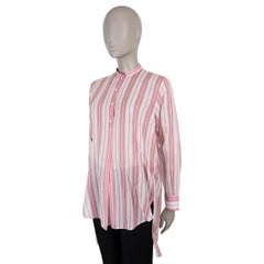 CHRISTIAN DIOR white pink cotton 2019 DIORIVIERA STRIPED VOILE TUNIC Shirt S