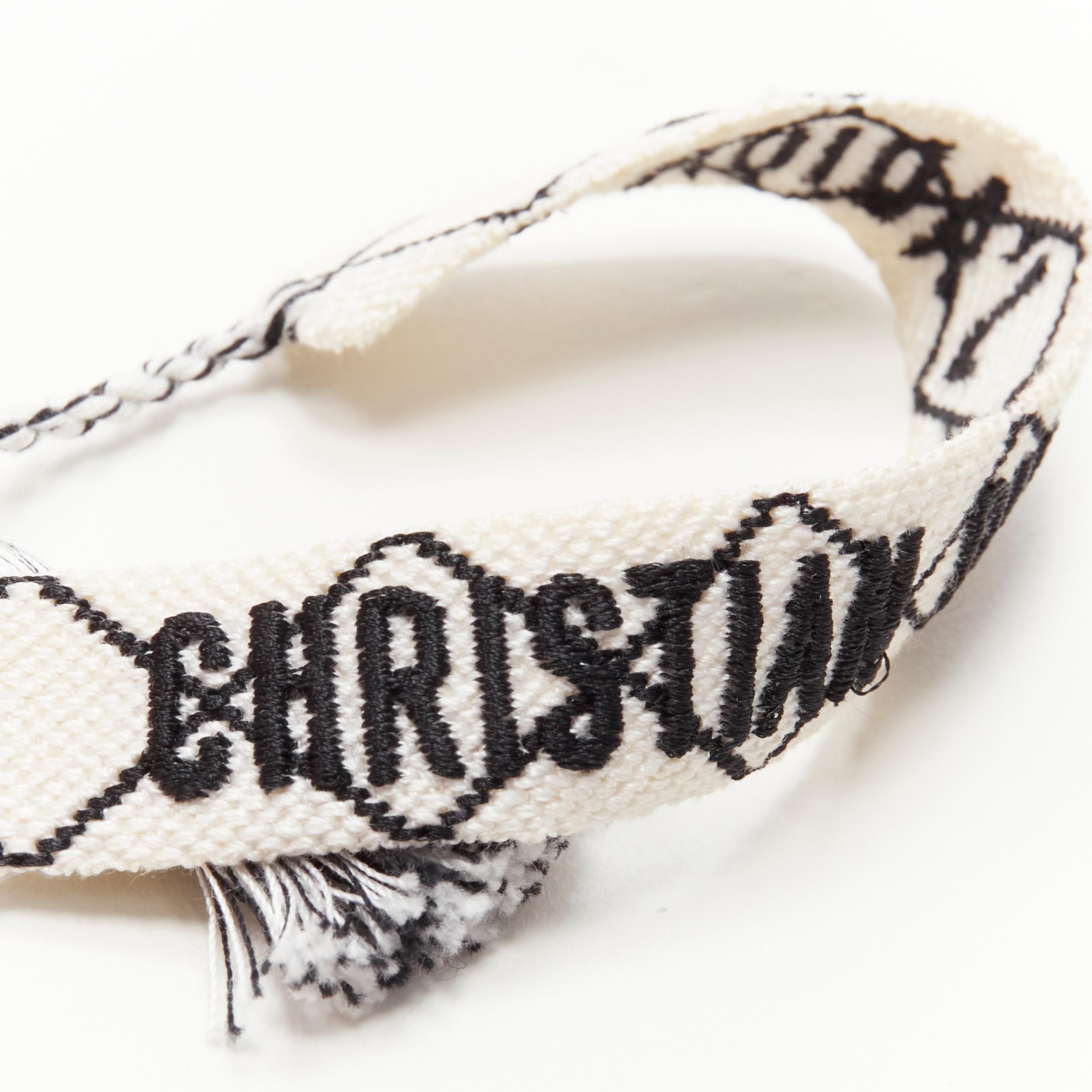 Women's CHRISTIAN DIOR white pink ethnic J'Adior woven friendship bracelet gold cuff