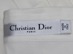 Christian Dior White Pleated Button-Up Top