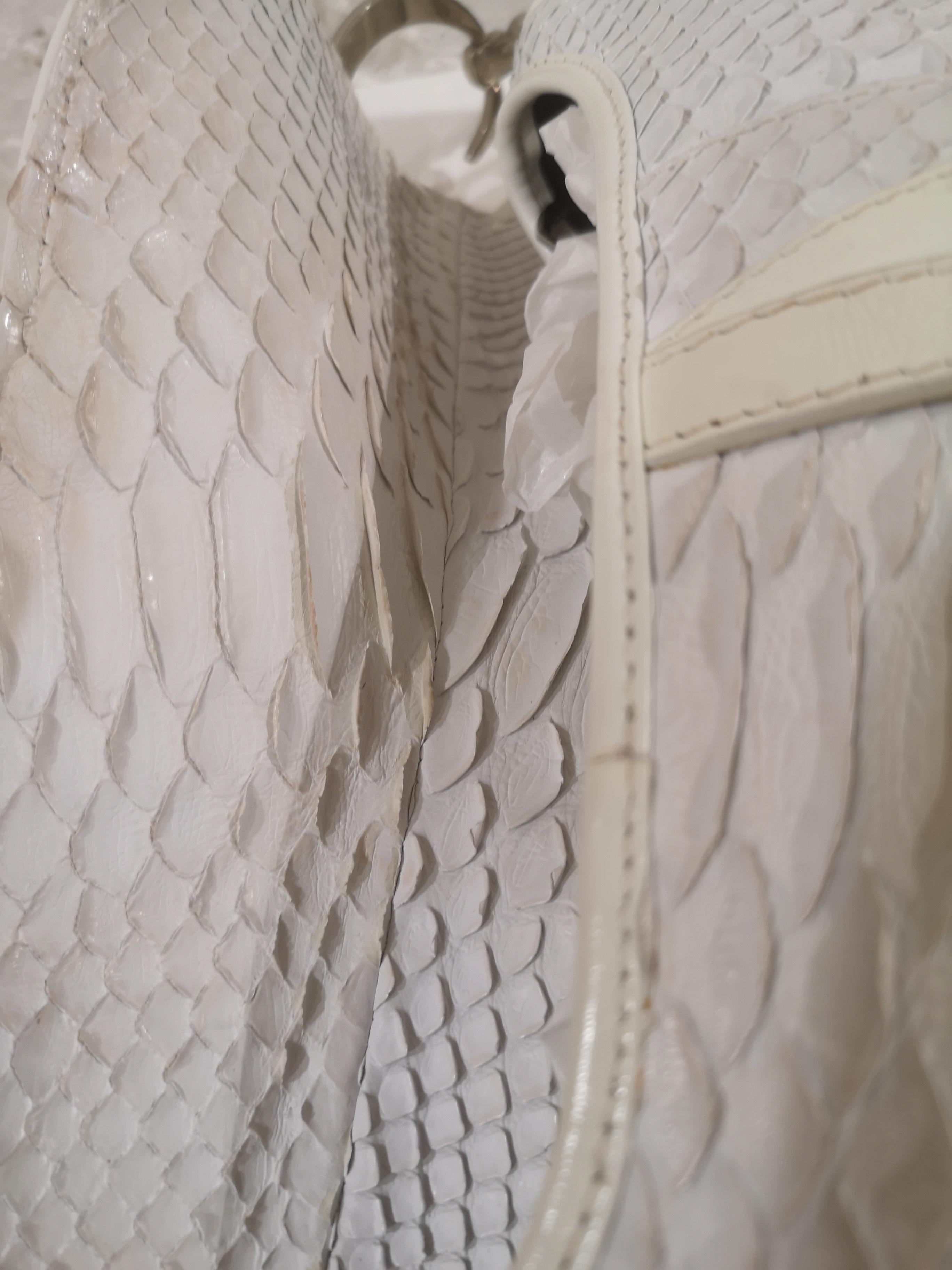 Christian Dior white python saddle bag NWOT 4