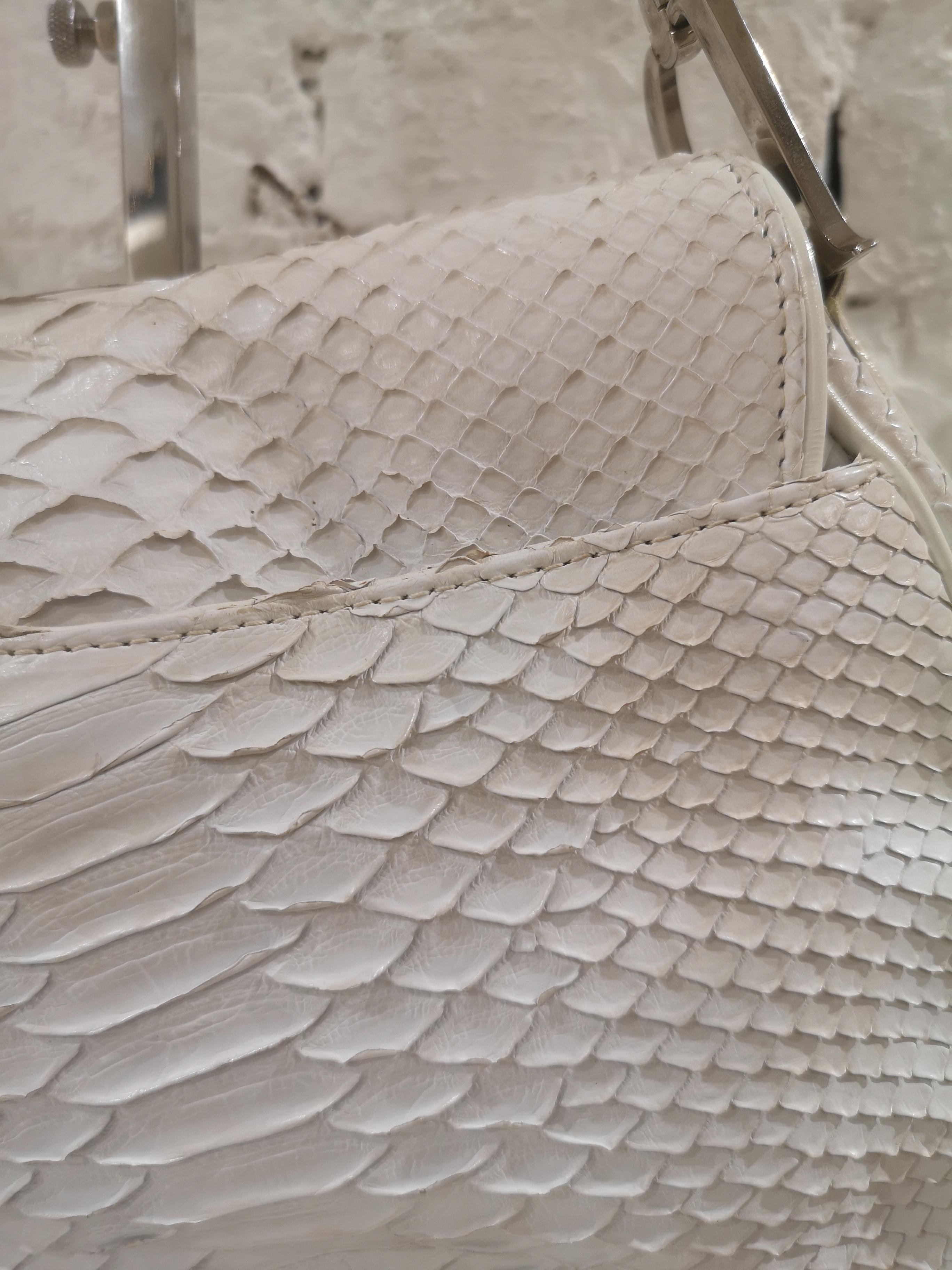 Christian Dior white python saddle bag NWOT 1