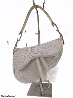 Christian Dior white python saddle bag NWOT