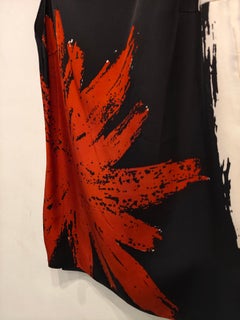 Christian Dior white red and black silk top