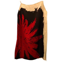 Christian Dior white red and black silk top