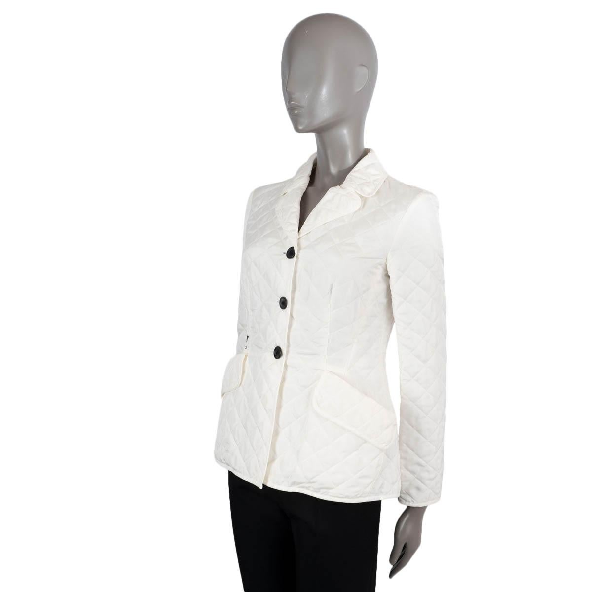 Women's CHRISTIAN DIOR white silk 2019 QUILTED Jacket 36 XS For Sale