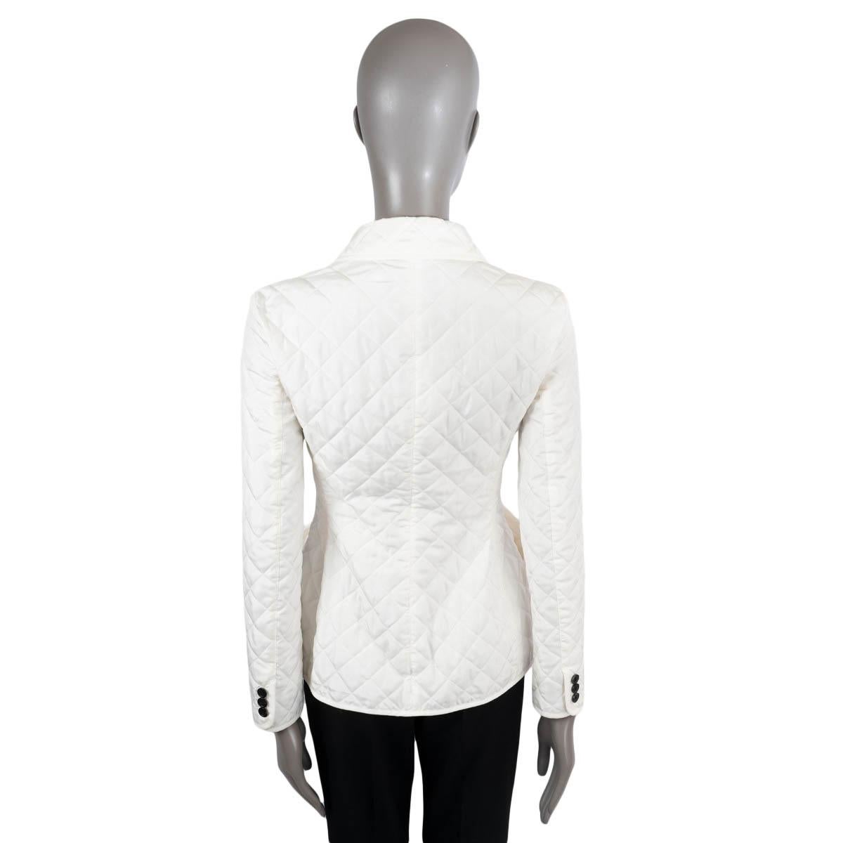 CHRISTIAN DIOR white silk 2019 QUILTED Jacket 36 XS For Sale 1