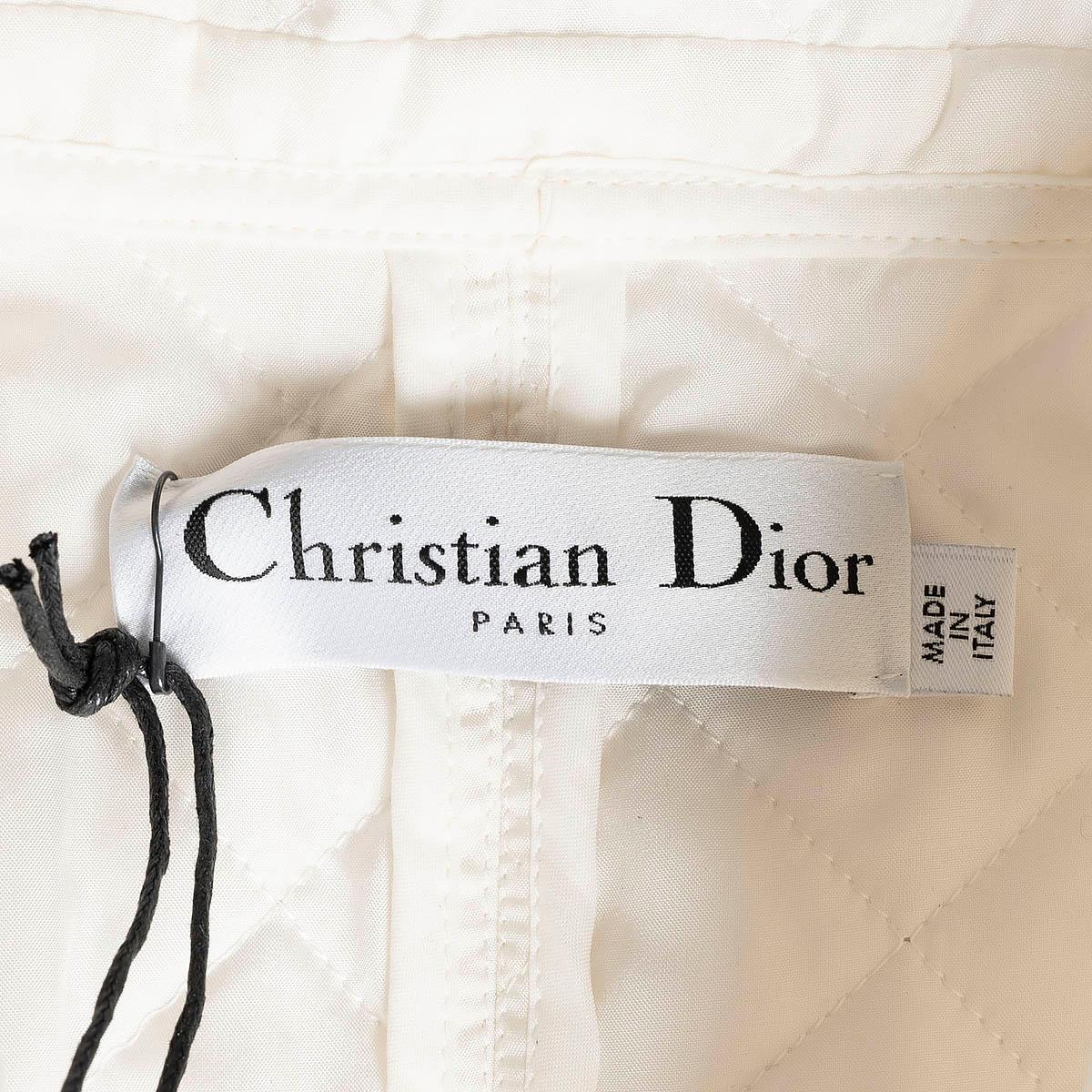 CHRISTIAN DIOR white silk 2019 QUILTED Jacket 36 XS For Sale 3