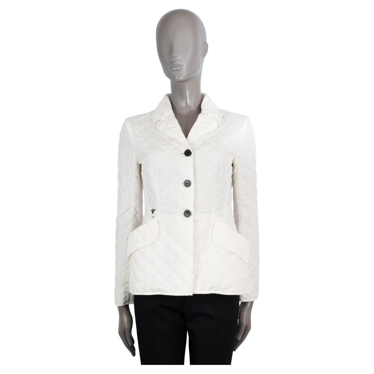 Christian Dior White Silk 2019 Quilted Jacket 36 Xs