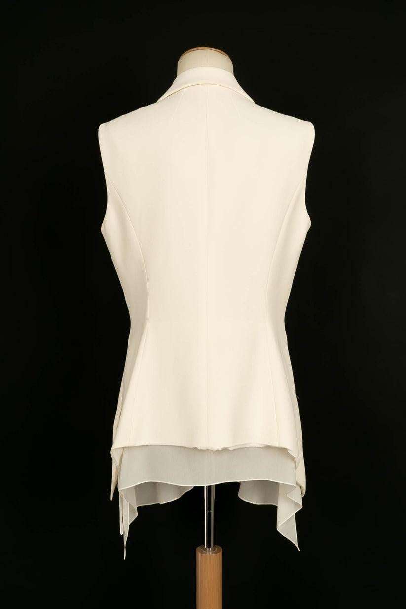Christian Dior White Silk Crepe Vest In Good Condition In SAINT-OUEN-SUR-SEINE, FR