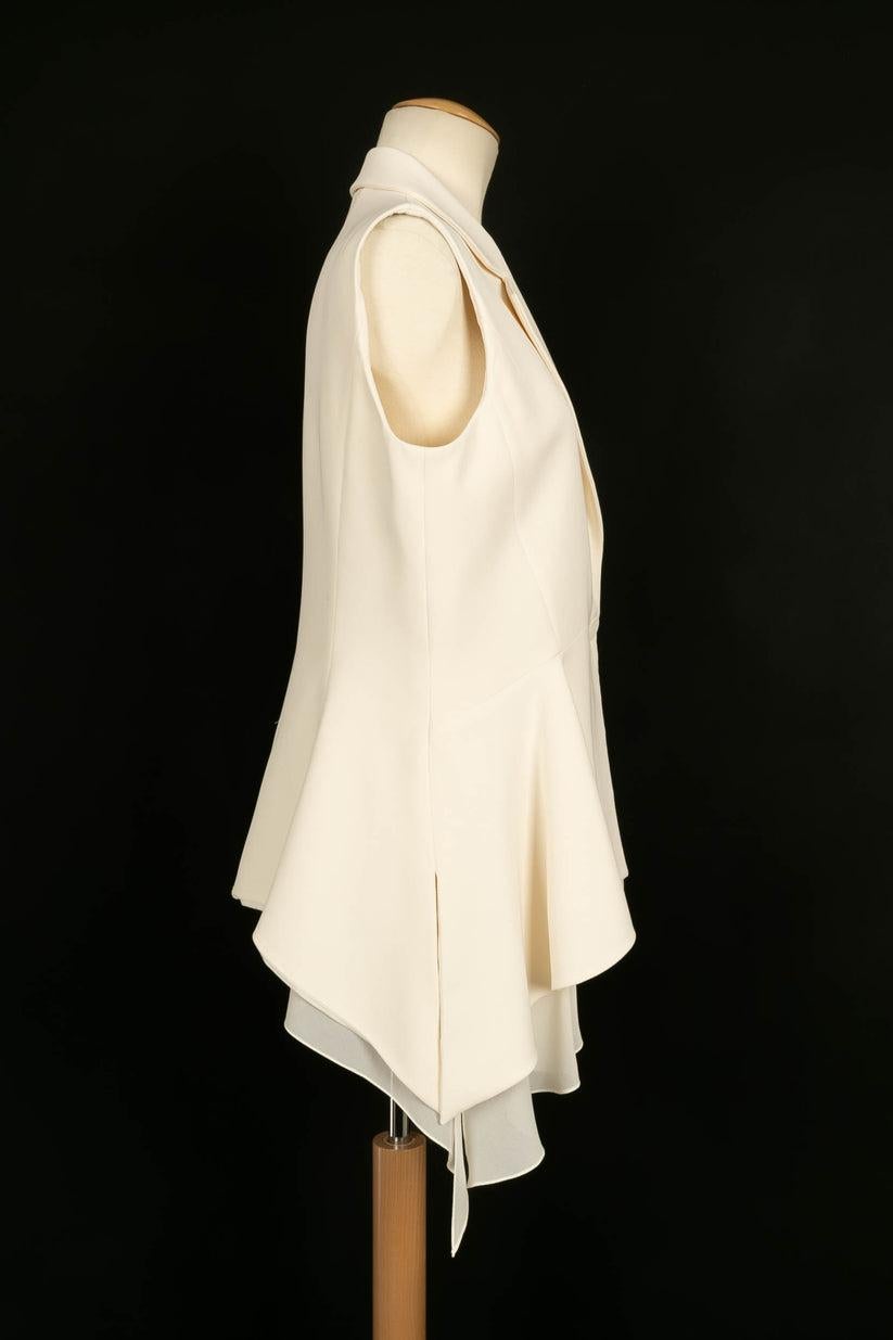 Women's Christian Dior White Silk Crepe Vest
