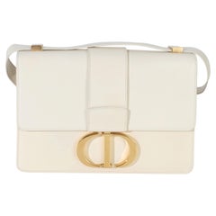 Christian Dior White Smooth Box Calfskin 30 Montaigne Flap