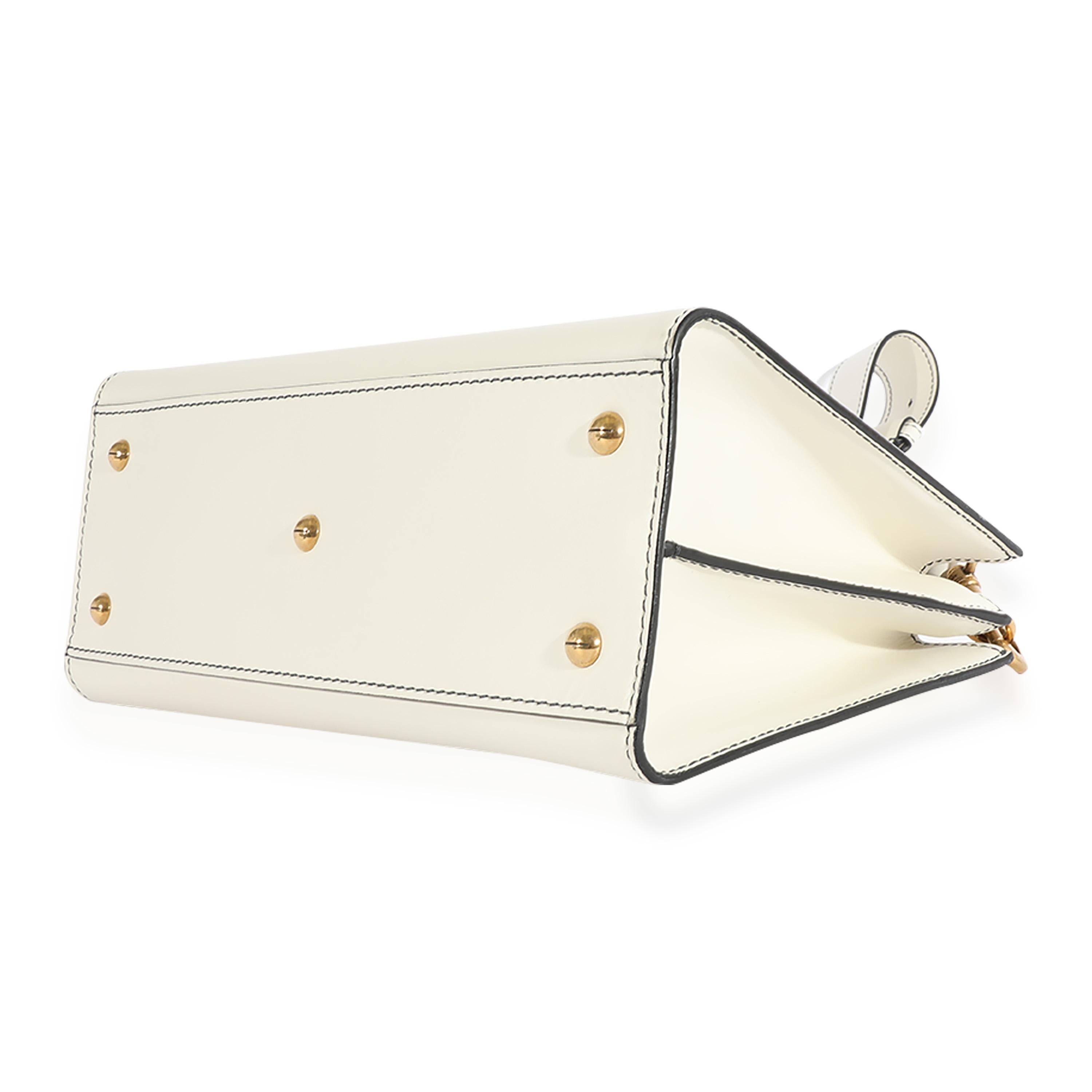 Christian Dior White Smooth Leather D-Bee Tote For Sale 1