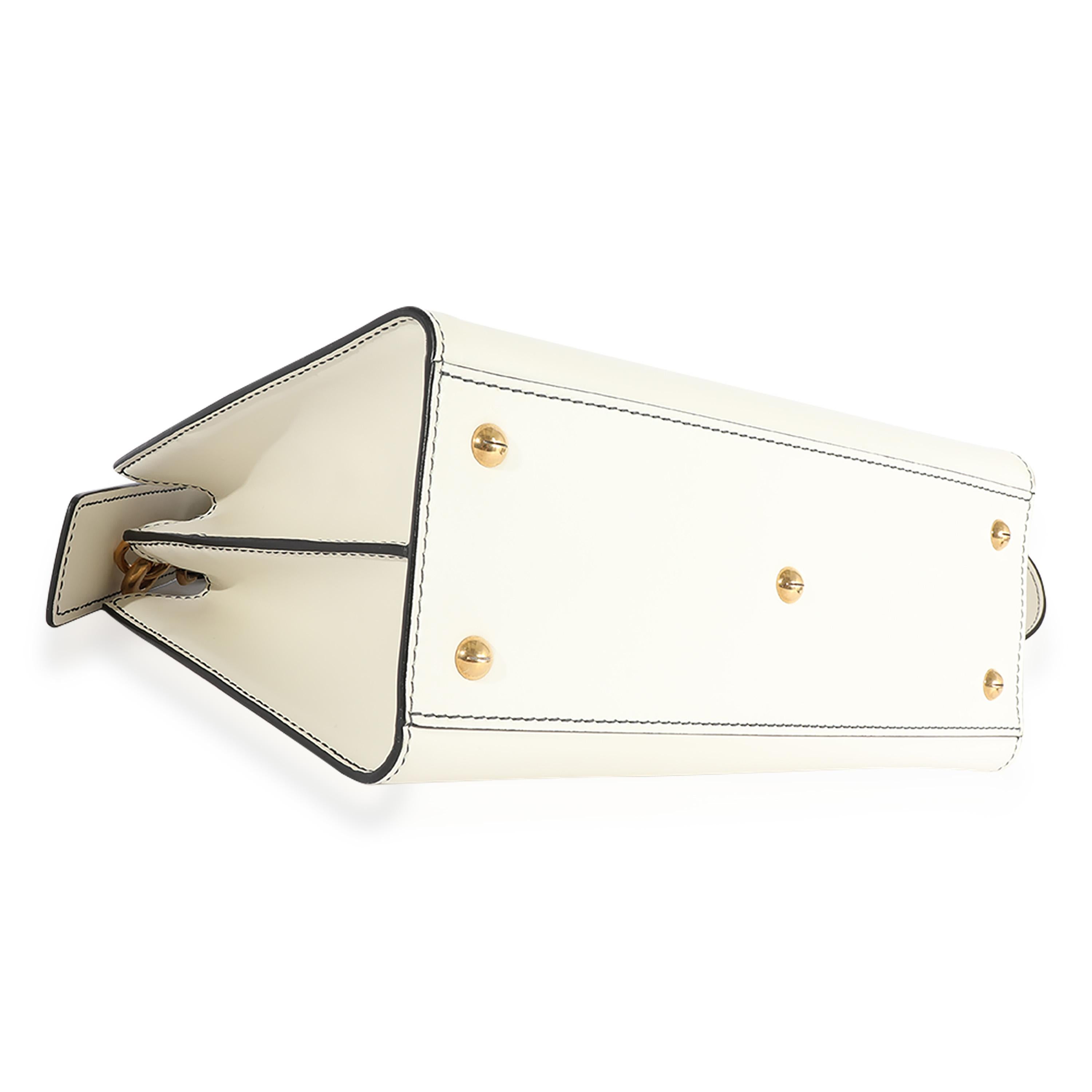 Christian Dior White Smooth Leather D-Bee Tote For Sale 2