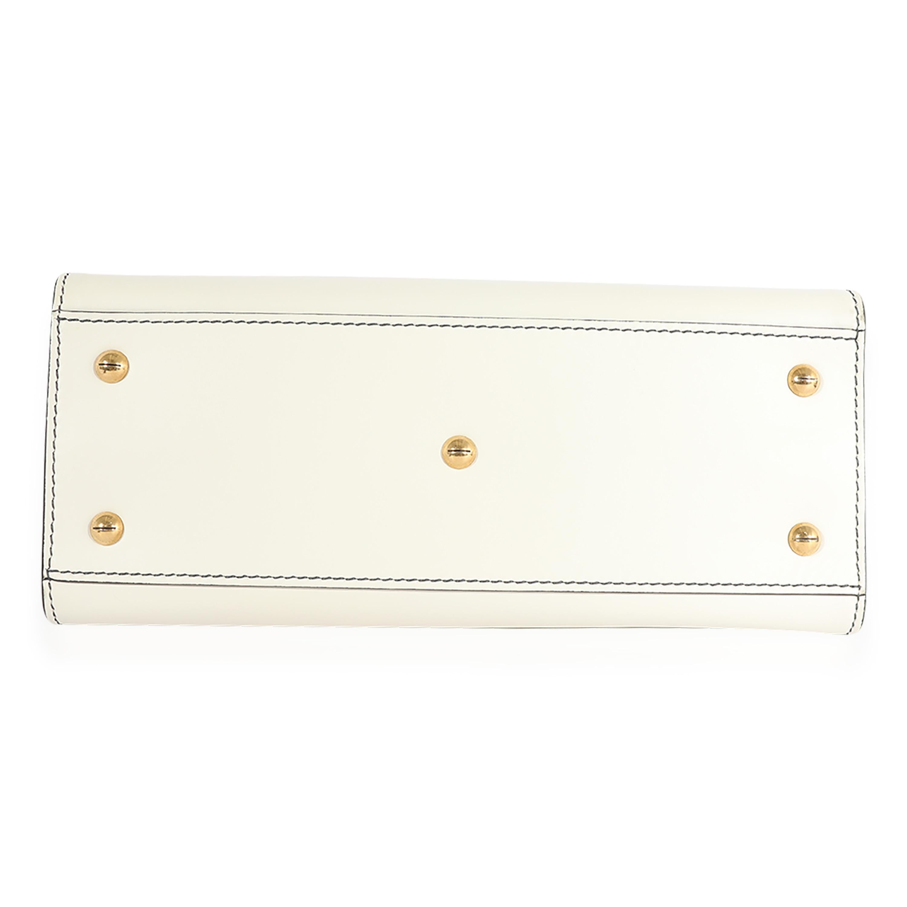 Christian Dior White Smooth Leather D-Bee Tote For Sale 3