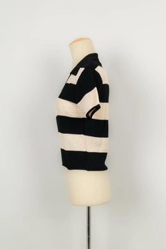 Christian Dior Top Blanco con Rayas