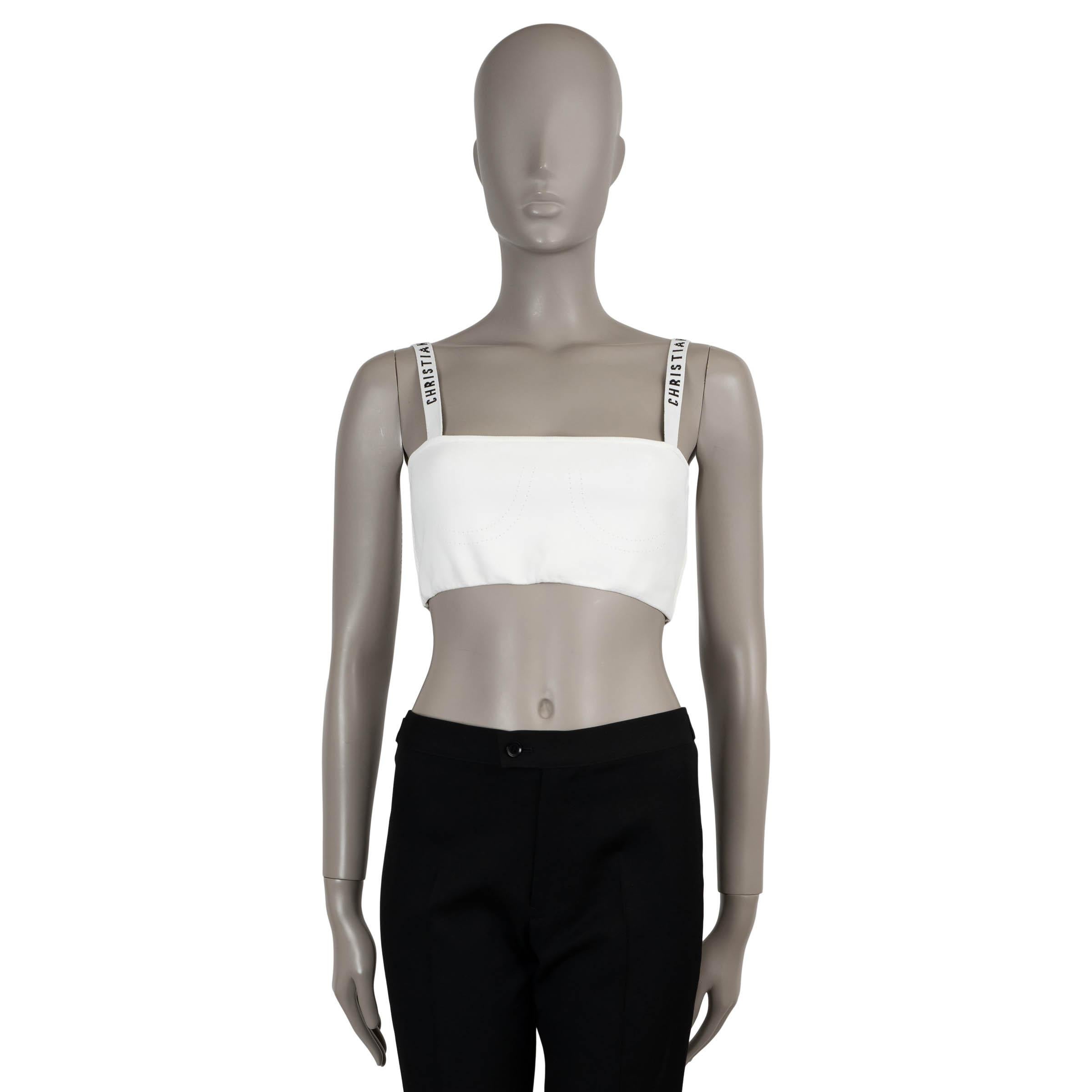 Christian Dior in viscosa bianca 2018 LOGO STRAP BRALETTE Top Camicia I.L.A.