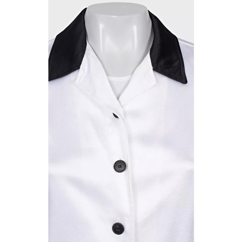 Christian Dior Weißer Viskoseanzug mit schwarzem Besatz - Größe XS Damen im Angebot