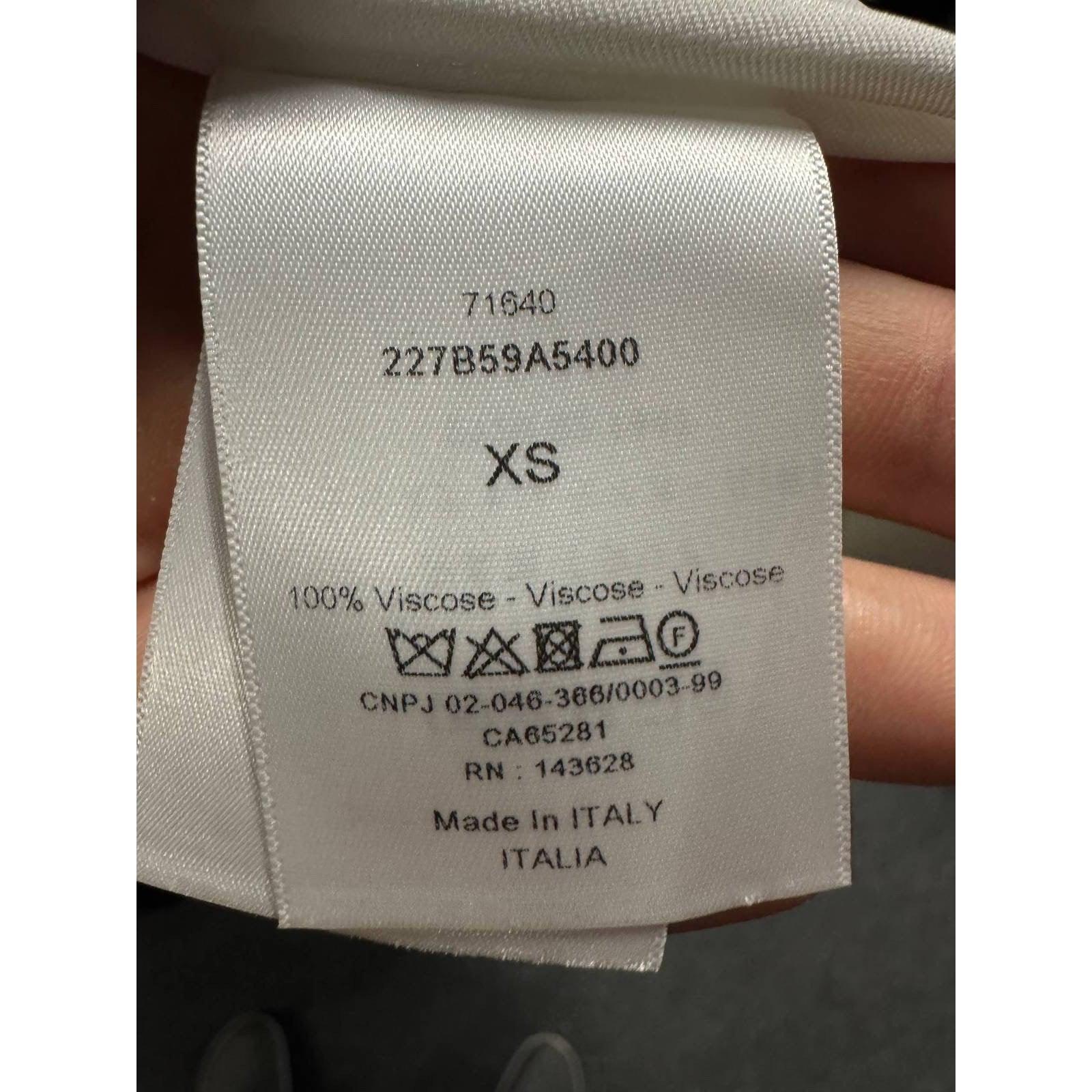 Christian Dior Weißer Viskoseanzug mit schwarzem Besatz - Größe XS im Angebot 1