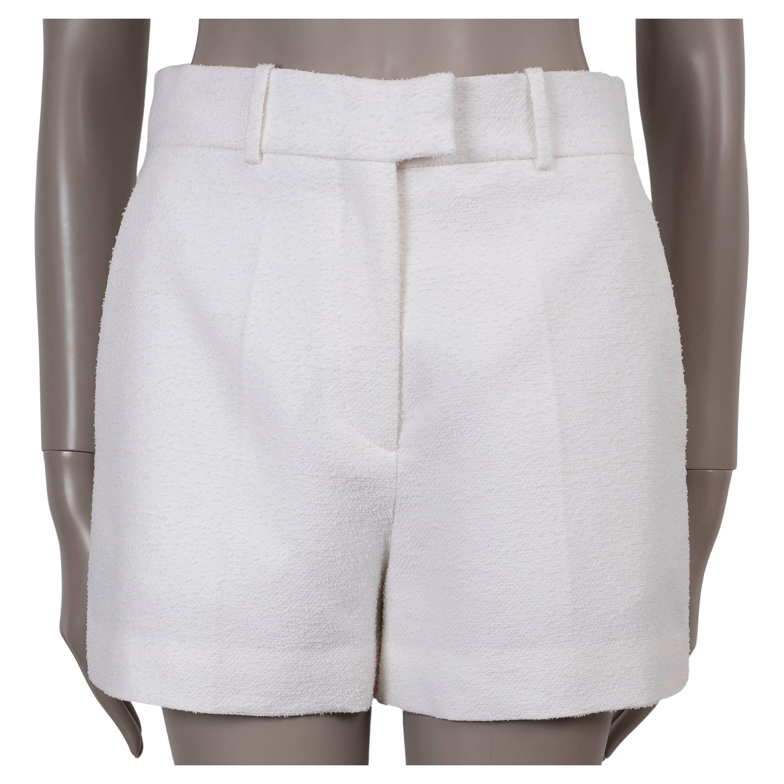 CHRISTIAN DIOR bianco lana 2024 BOUCLE BERMUDA Pantaloncini 38 S