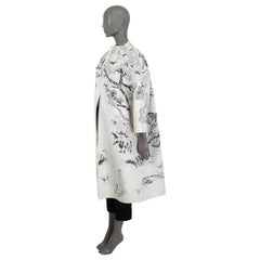 CHRISTIAN DIOR white wool & rabbit hair 2019 EMBROIDERED Coat Jacket 38 S