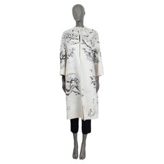 CHRISTIAN DIOR white wool & rabbit hair 2019 EMBROIDERED Coat Jacket 38 S