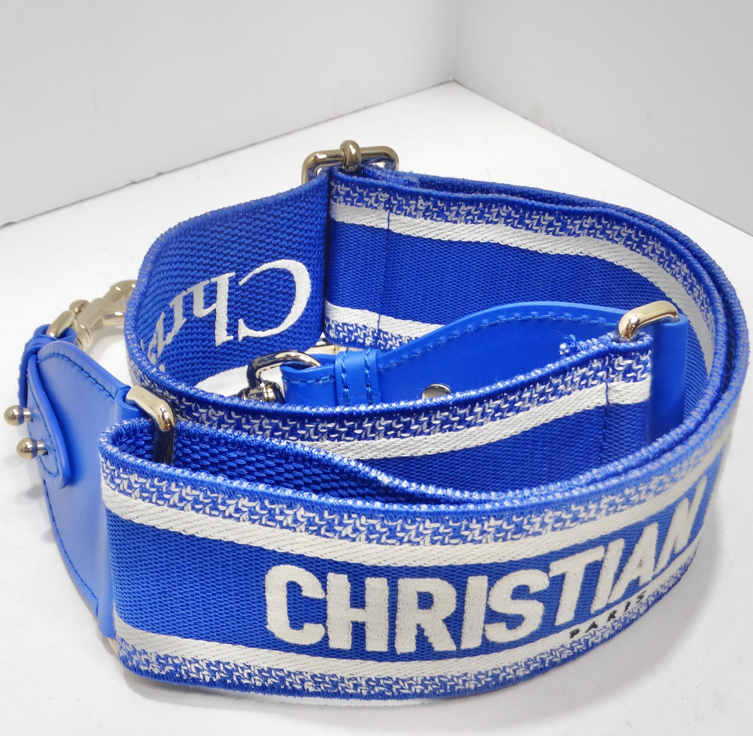 Christian Dior mini sac Lady Dior oblique en osier bleu Florescent Excellent état - En vente à Scottsdale, AZ