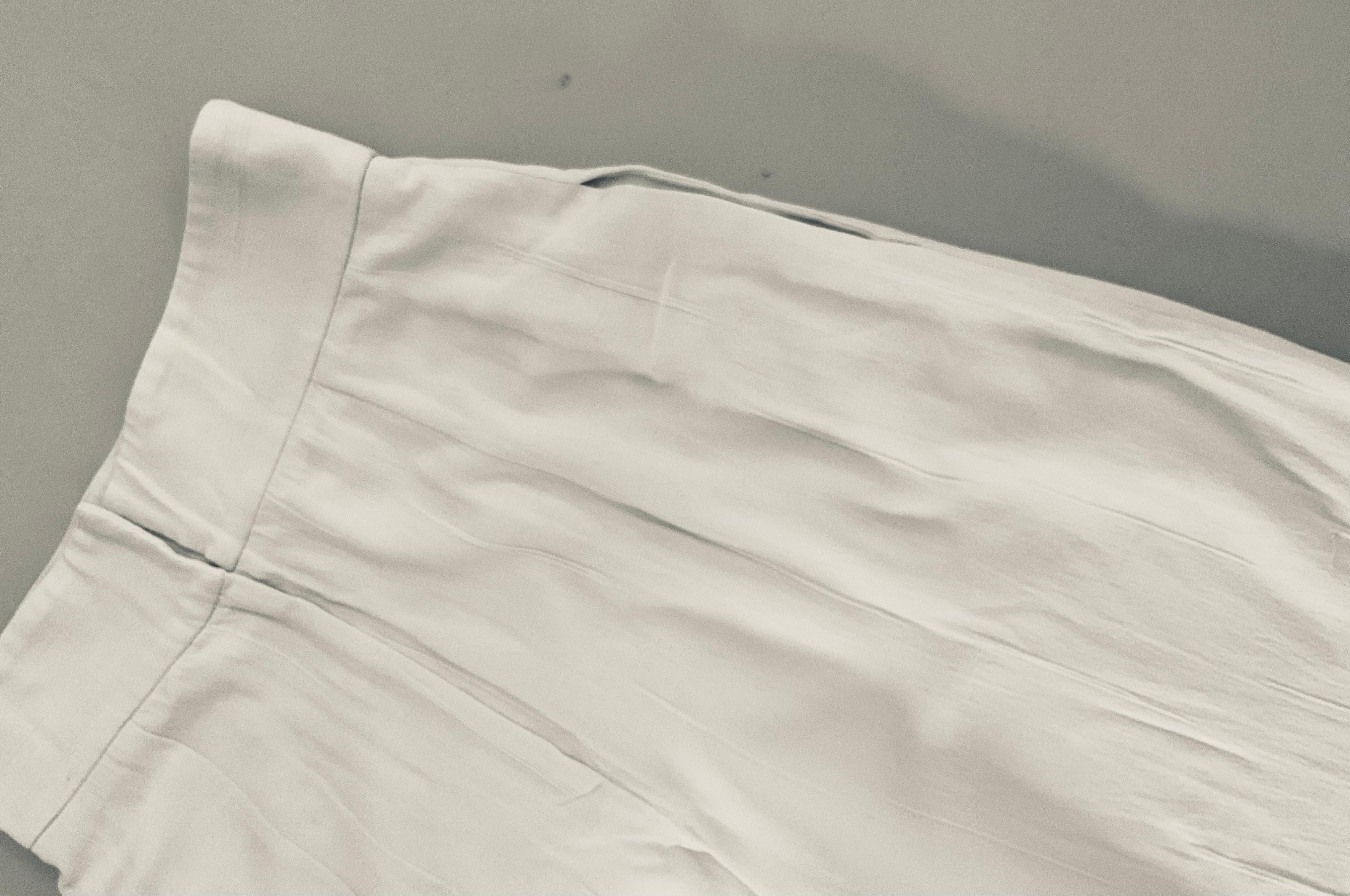 Christian Dior Pantalon large Soie Laine Blanc cassé Beige 1990 en vente 3