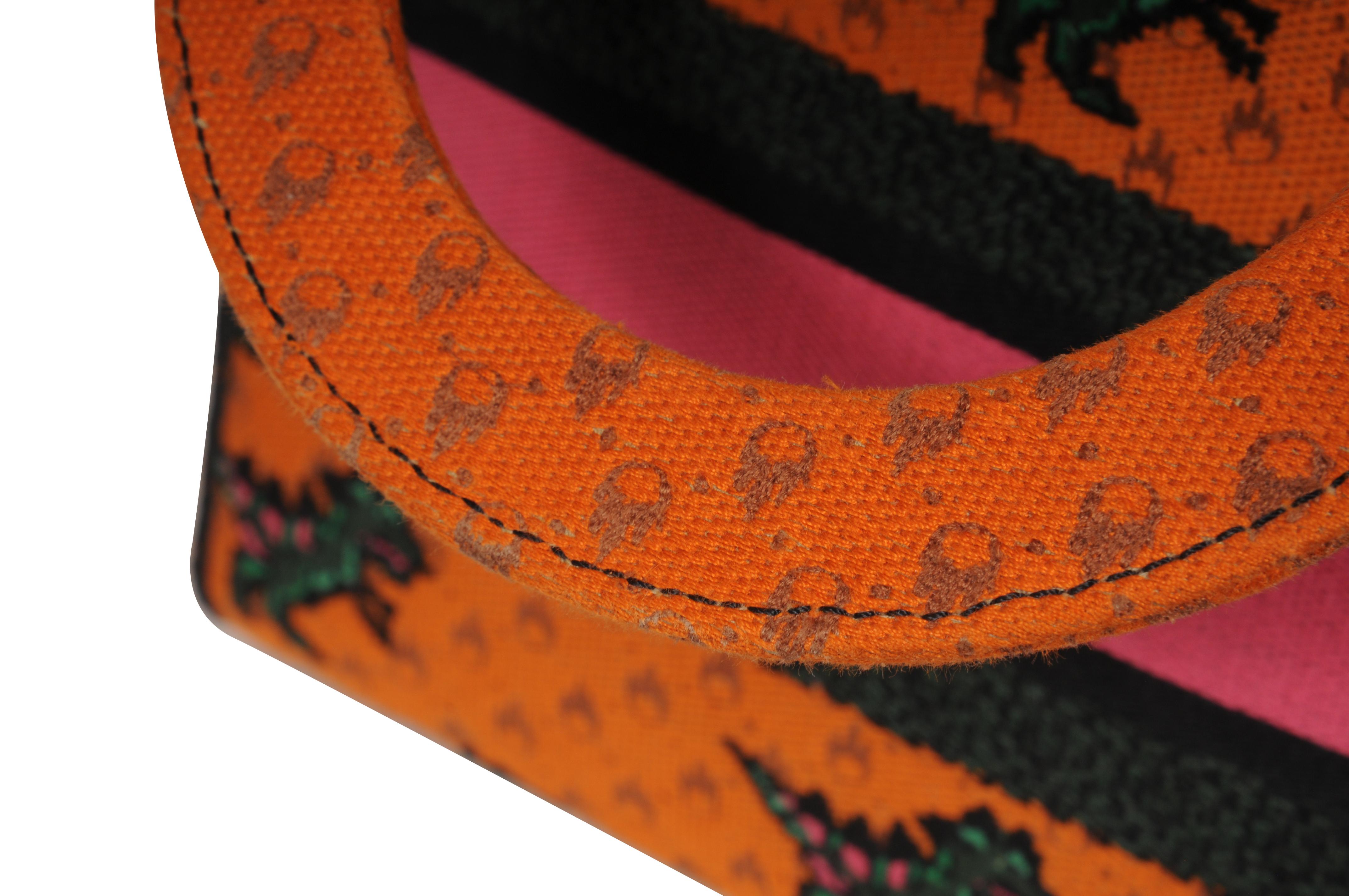 Christian Dior Bolso de hombro Dino Medium Lady D-Lite bordado para mujer Naranja en venta 7