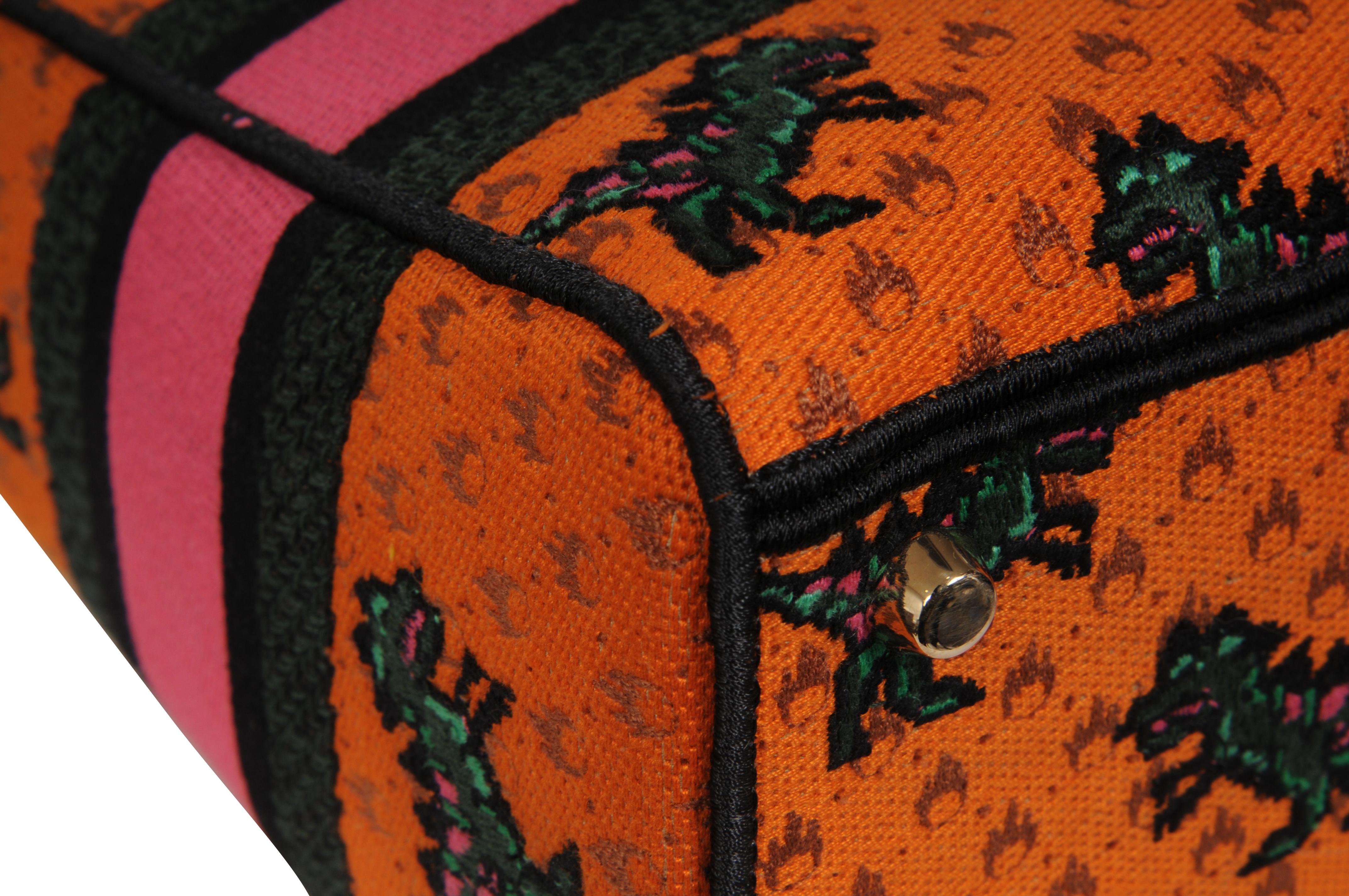 Christian Dior Bolso de hombro Dino Medium Lady D-Lite bordado para mujer Naranja en venta 9